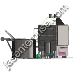 Batch fryer with wood based heating system