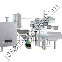 Continuous frying system with heat exchanger