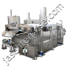 continuous namkeen frying system with heat exchanger
